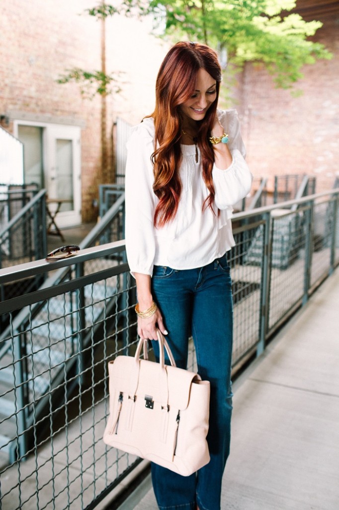 boho top & blush pink bag | www.LittleJStyle.com