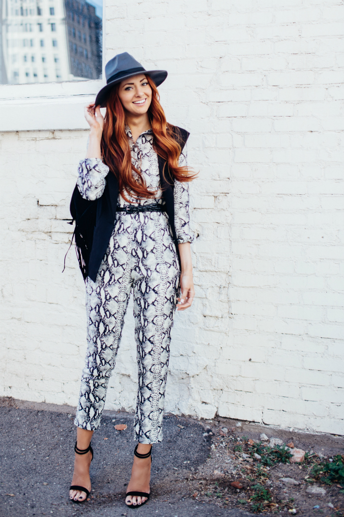 snake jumpsuit 70's style