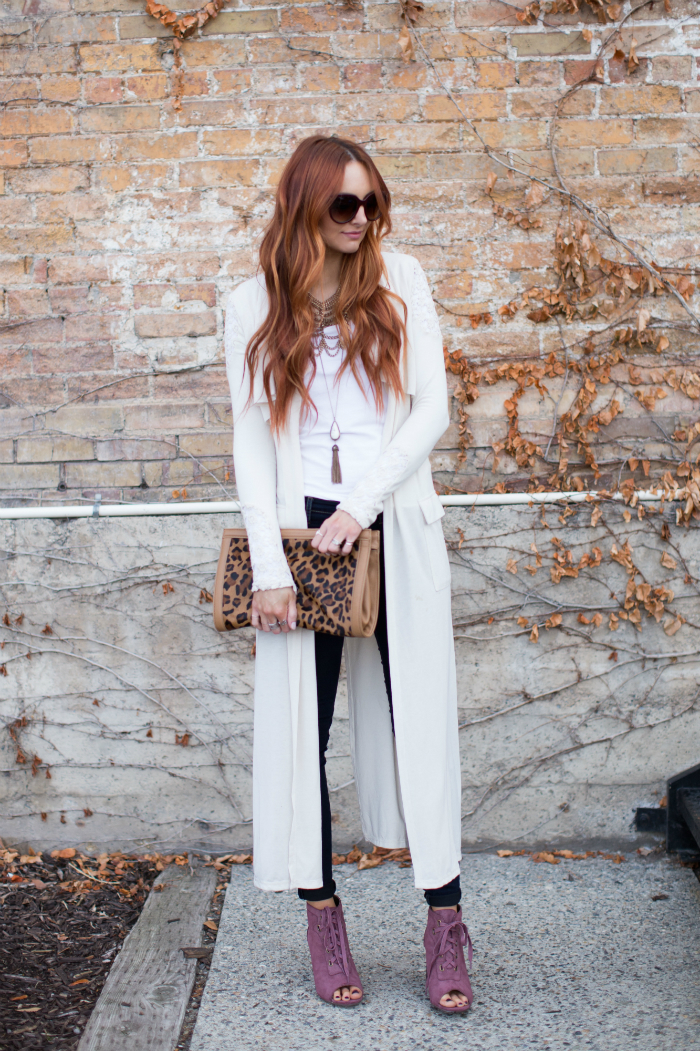 leopard & a cardigan boho style | www.LittleJStyle.com