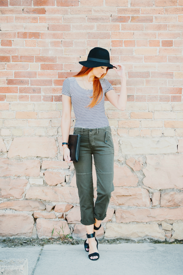American Eagle striped henley tee | www.LittleJStyle.com
