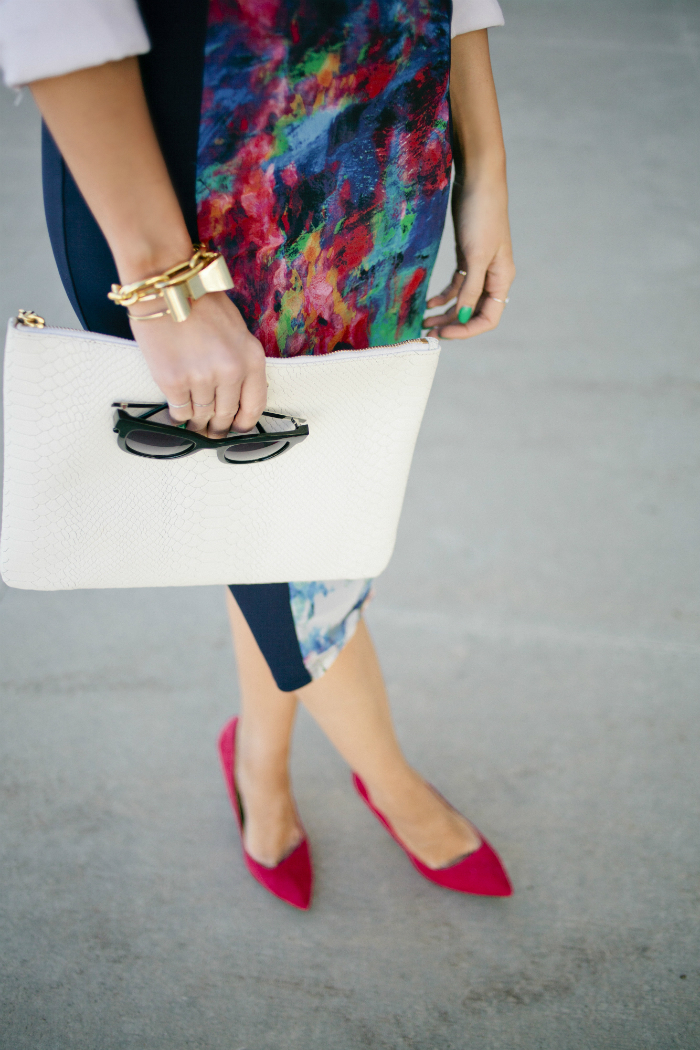 abstract print midi dress | www.LittleJStyle.com