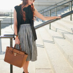 Checkered Midi Skirt