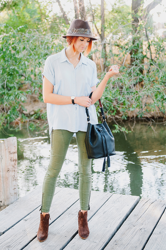 Chicwish Blue Shirt, Green Pants (Lori) 9-10-15 (3)