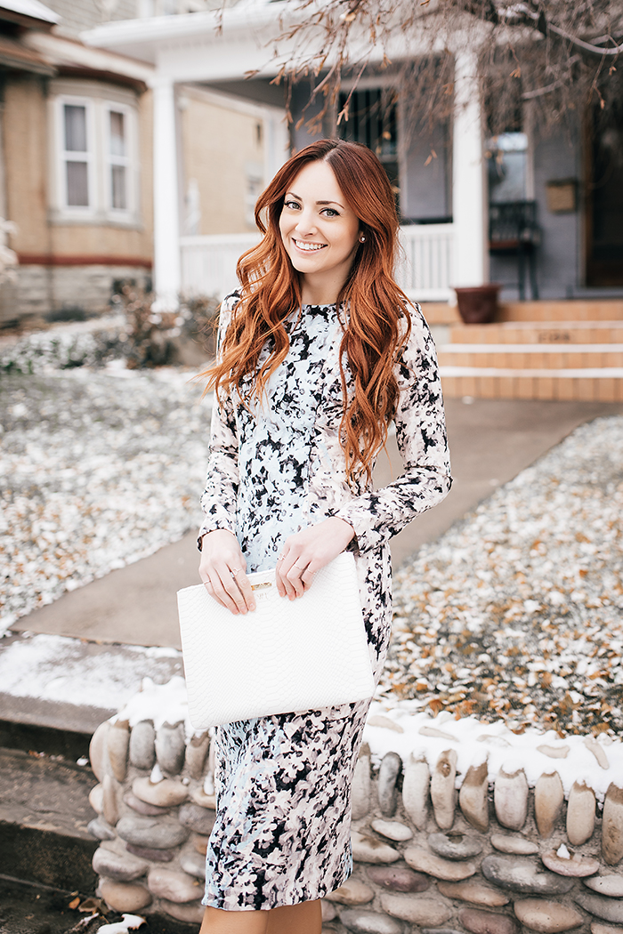 Maggy London floral long sleeve dress