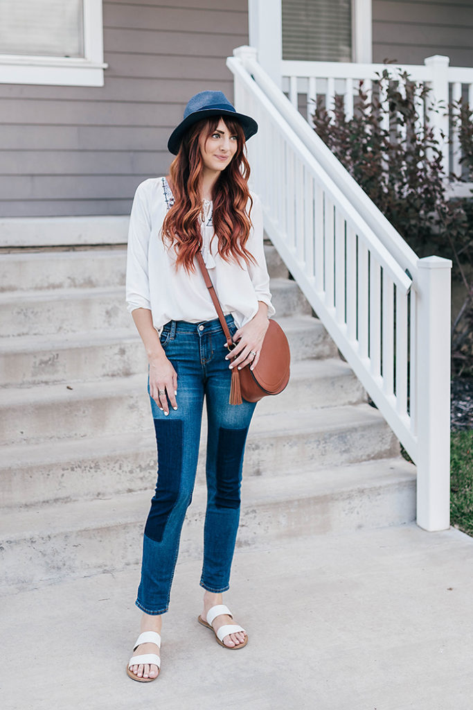 how to wear patchwork denim