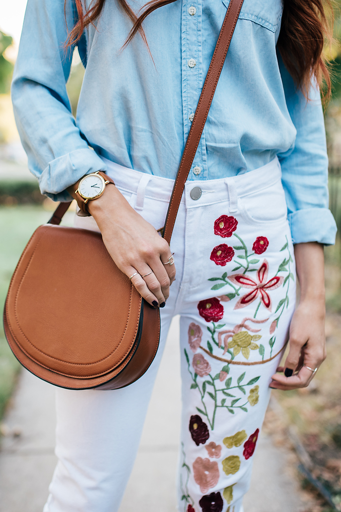 ASOS embroidered floral jeans by Little J Style