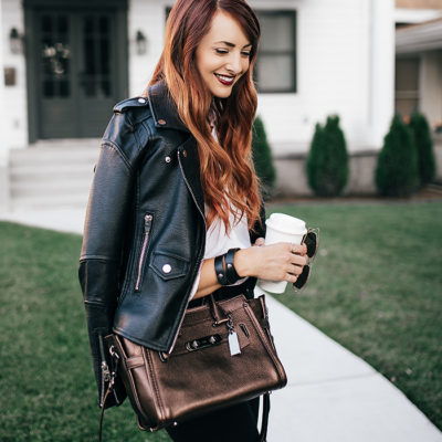 Metallic Bronze Coach Bag