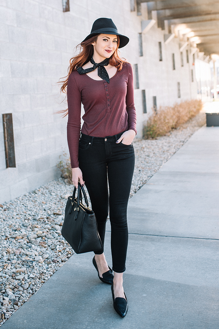 Neck Scarf Casual Outfit Little J Style