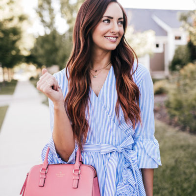 Who What Wear Ruffle Wrap Dress