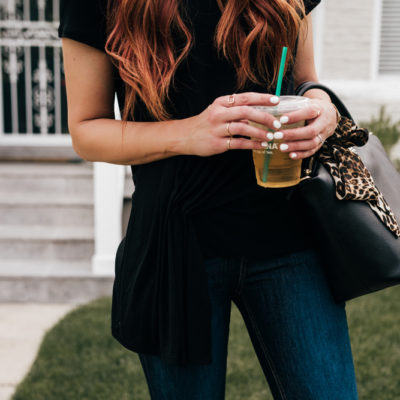 A Gathered Black Tee