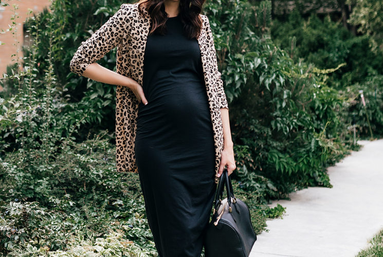 Black T-Shirt Dress & Leopard Blazer | Little J Style