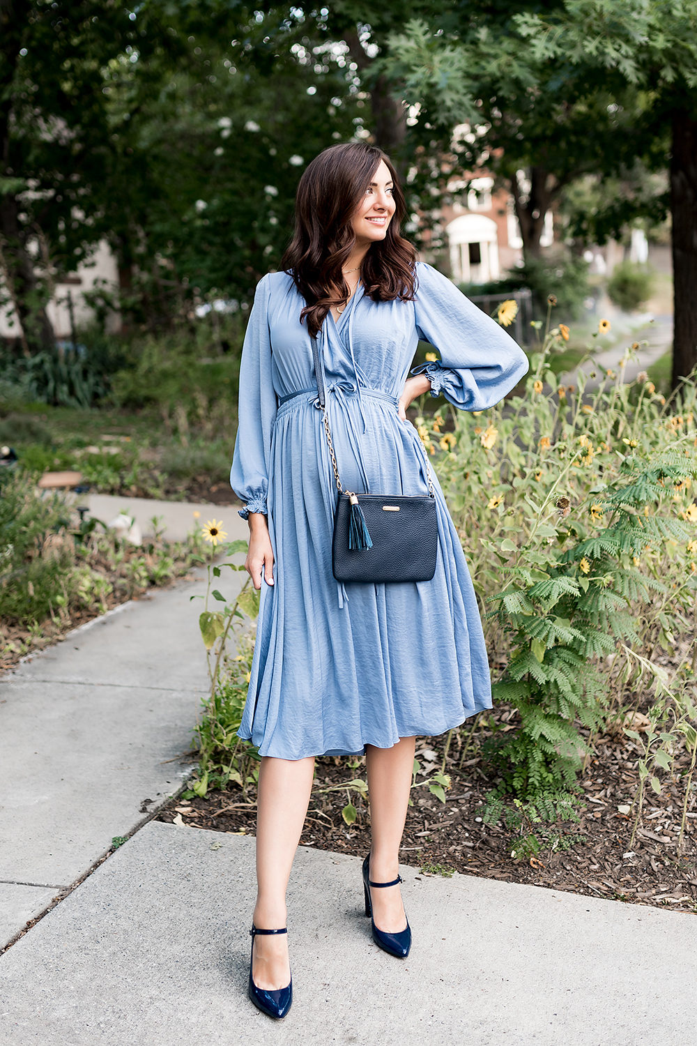 Baby Blue Silk Dress | Little J Style