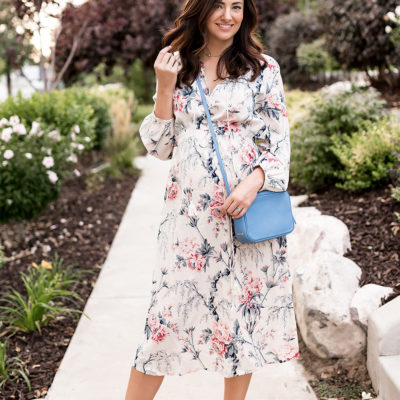 Vintage Floral Midi Dress