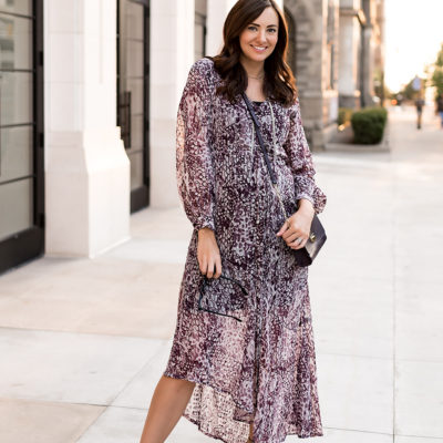 Purple Leopard Midi Dress