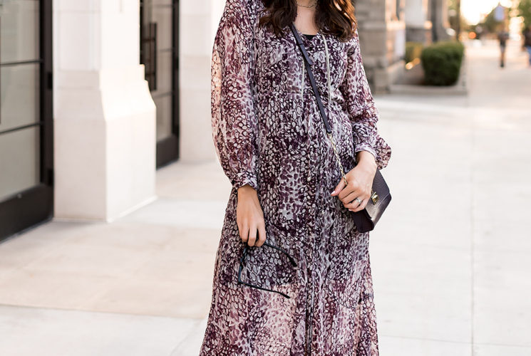 Purple Leopard Midi Dress | Little J Style